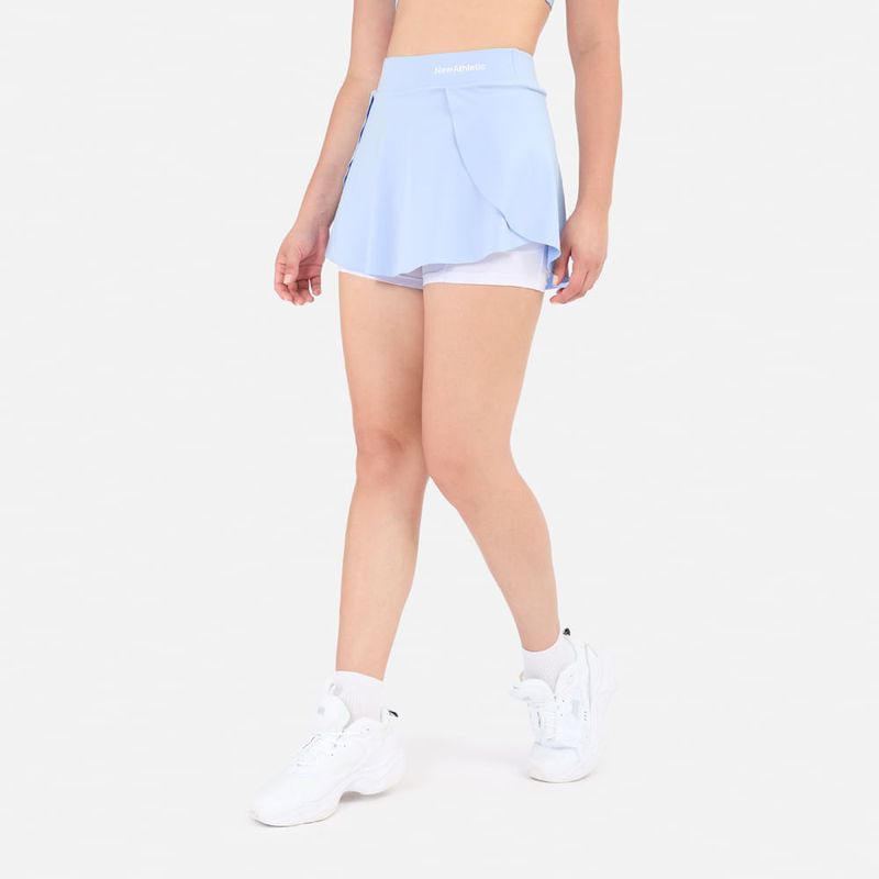 NEW ATHLETIC - Falda Biker New Athletic Jenna Celeste Con Blanco Mujer