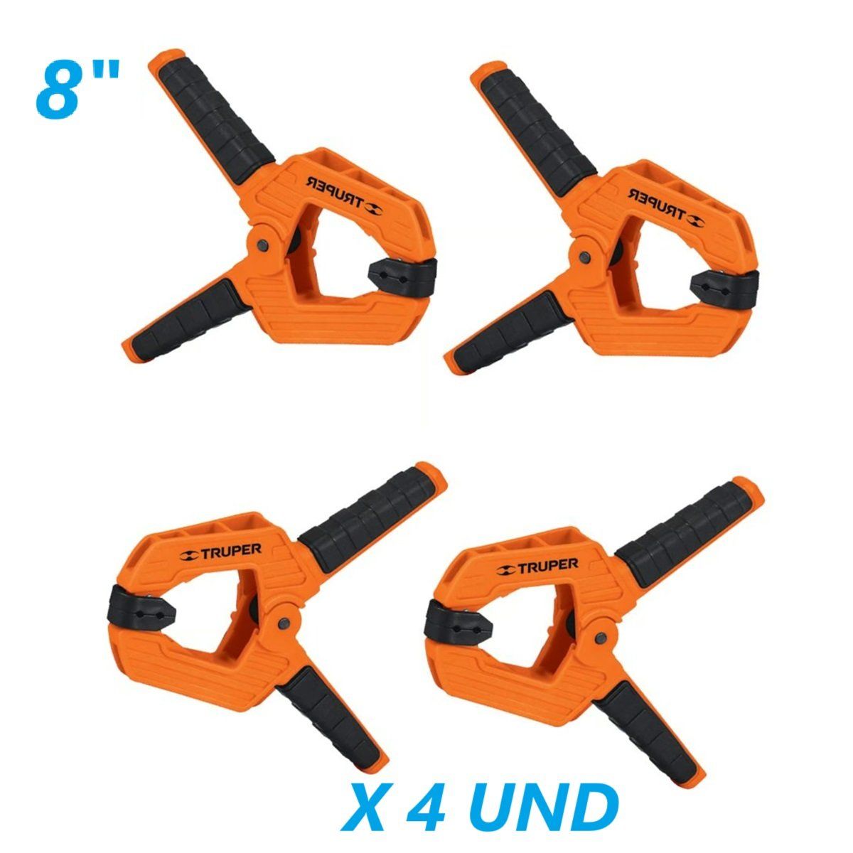 TRUPER - Prensa de Resorte 8" x 4 Unidades TRUPER 17702