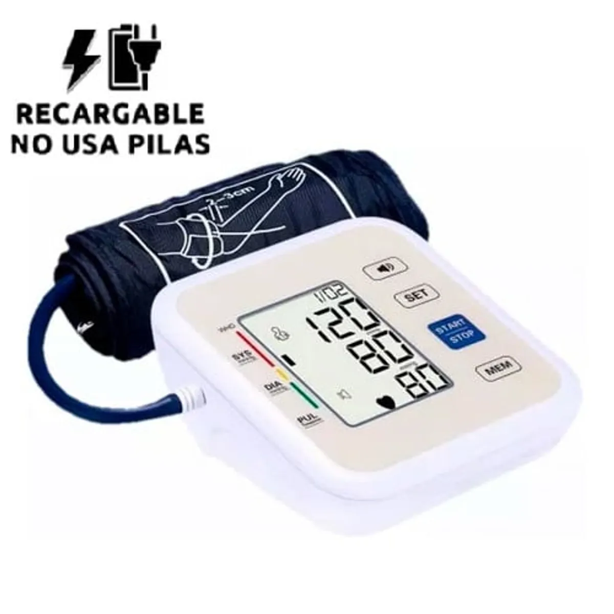 GENERICO - TENSIOMETRO DIGITAL DE BRAZO CON BATERIA RECARGABLE