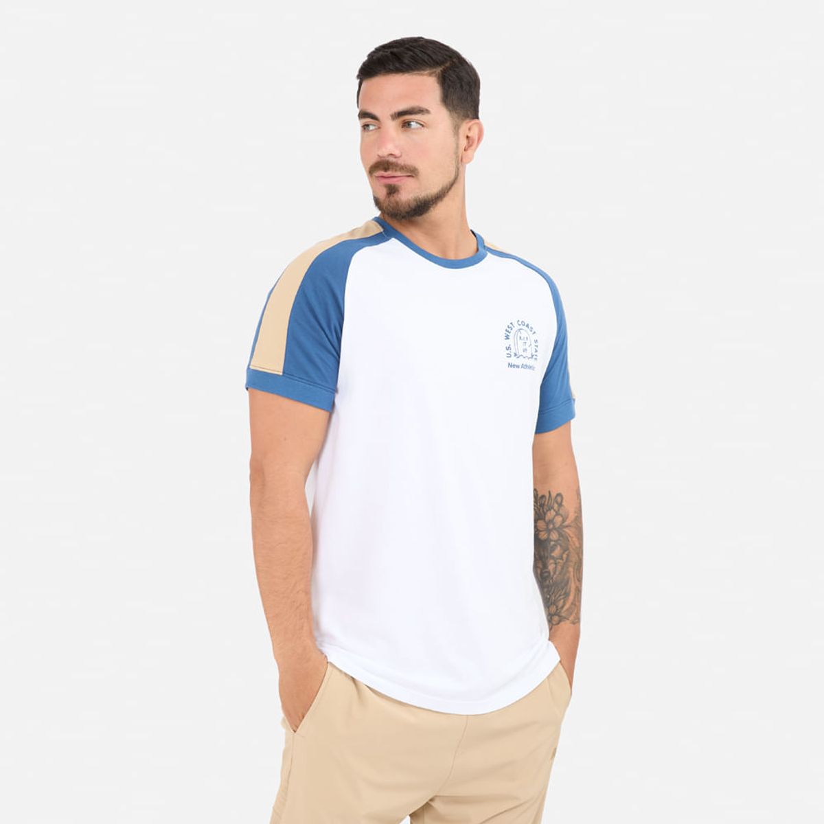 NEW ATHLETIC - Polo Mc New Athletic West Blanco Con Azul Hombre
