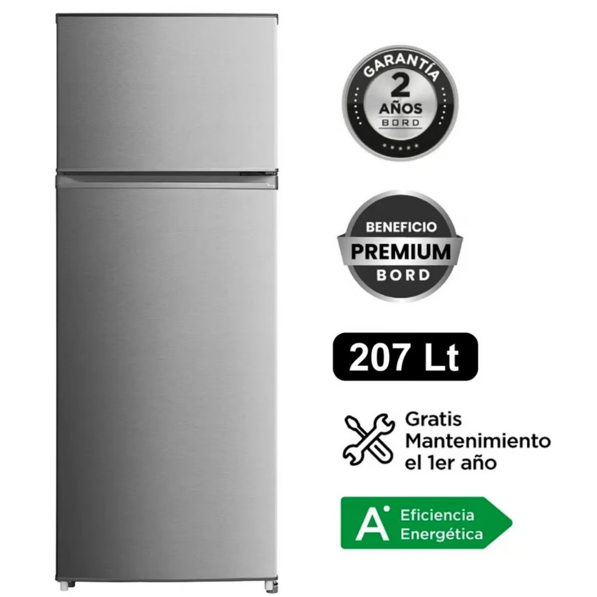 BORD - Refrigeradora Bord 207LT Frost RE207FS-M Silver