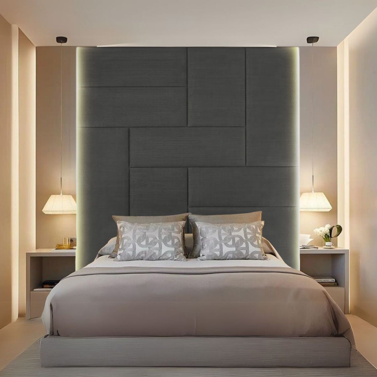 BARAKA HOME - Cabecera Arhus 2 Plz - Gris Oscuro