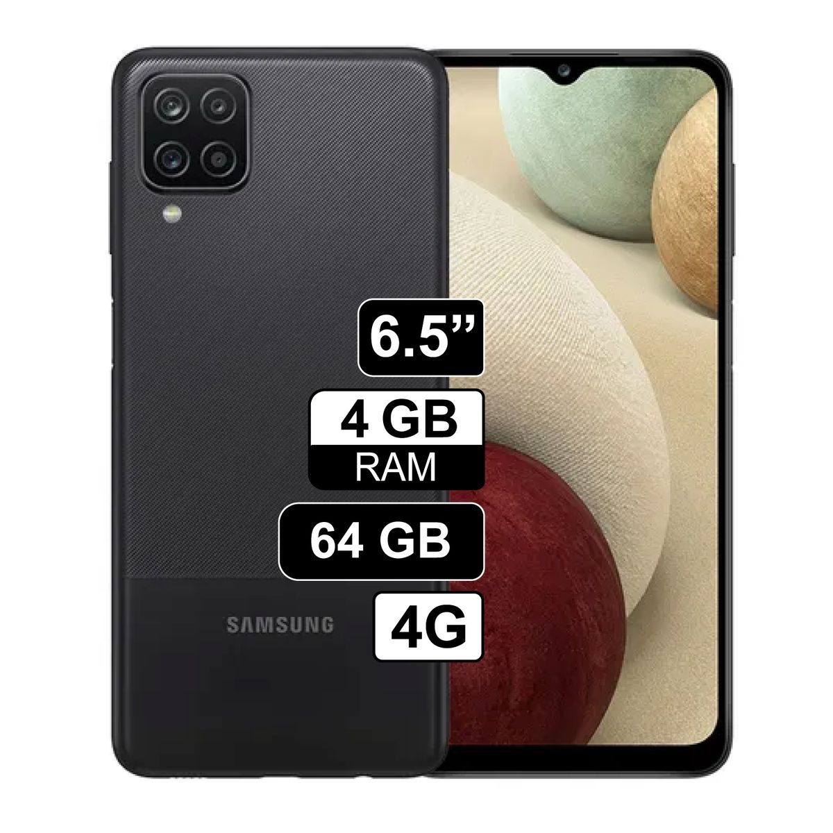 SAMSUNG - Celular Libre Samsung A12 65 64GB 4GB RAM Negro