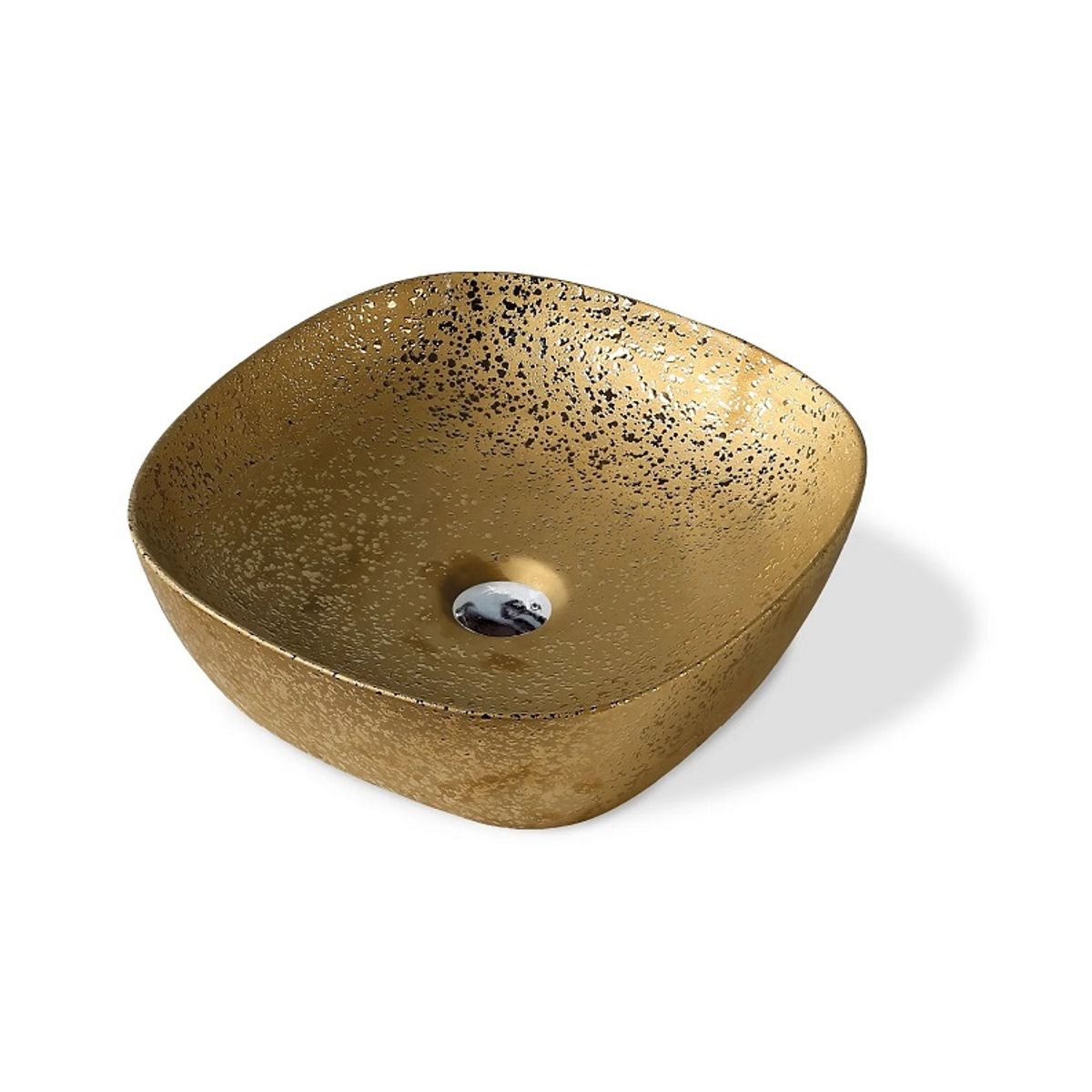 FRATELLI - BOWL OVALIN DE LOZA CUADRADO DORADO TEXTURADO  248