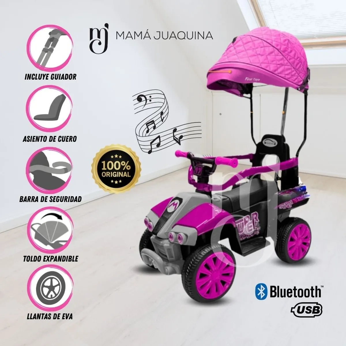 BABY - Correpasillo a Batería «KARTMARIO» con Bluetooth Pink