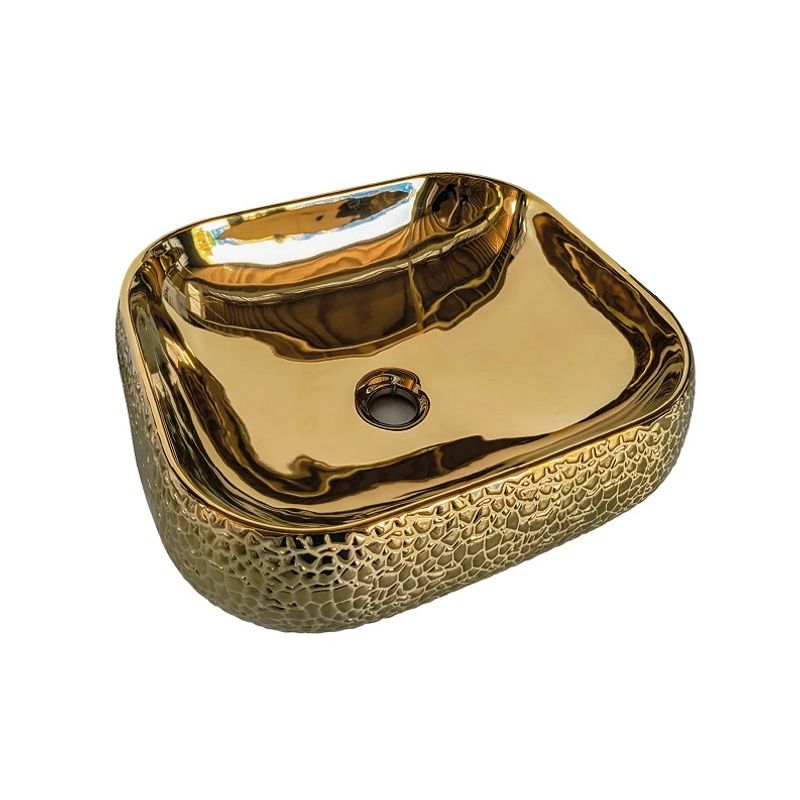 FRATELLI - BOWL OVALIN DE LOZA CUADRADO DORADO GRANITO 160-RG