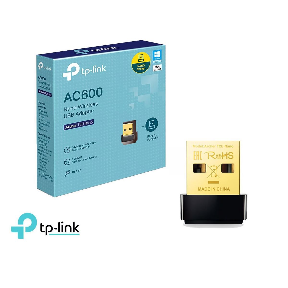 TP LINK - Adaptador TP-Link Wifi Usb 600mbps Tplink Tl-archer T2u Nano