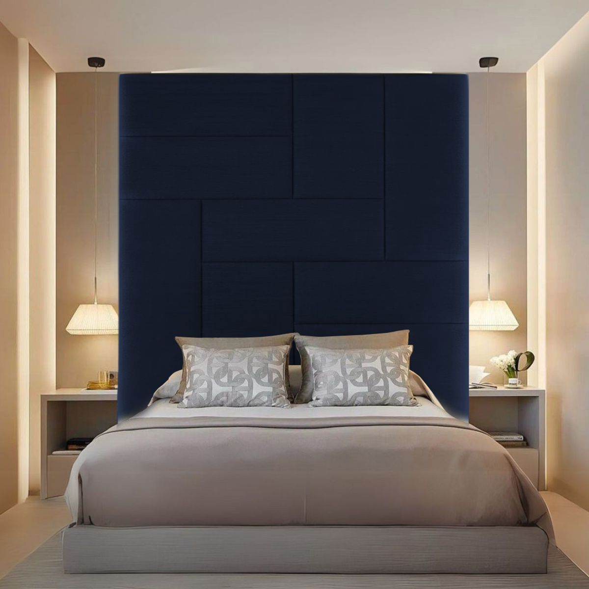 BARAKA HOME - Cabecera Arhus 2 Plz - Azul Marino