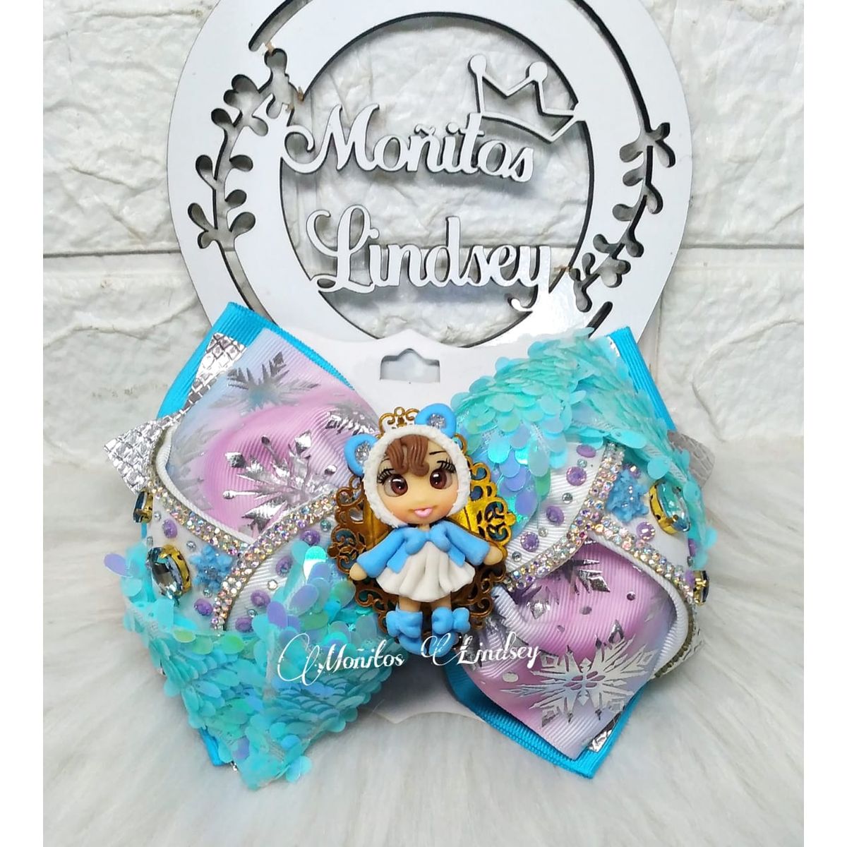 GENERICO - Maxilazo Niña Nieve Gancho para Cabello Niña - Moñitos Lindsey