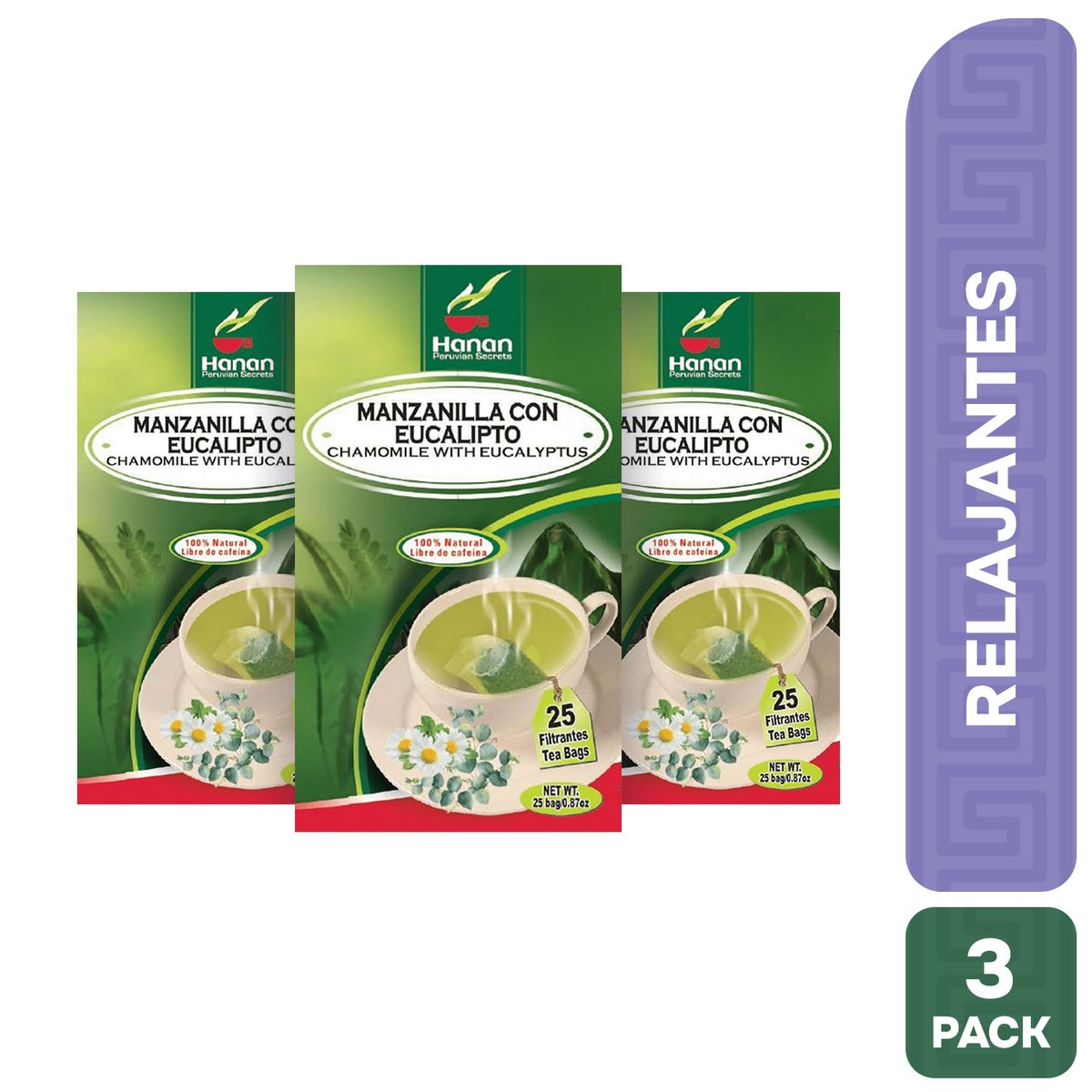 HANAN PERUVIAN SECRETS - Manzanilla con Eucalipto Filtrante Hanan Tripack 25 und