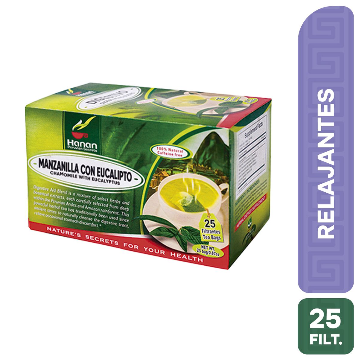 HANAN PERUVIAN SECRETS - Manzanilla con Eucalipto Filtrante Hanan Tripack 25 und
