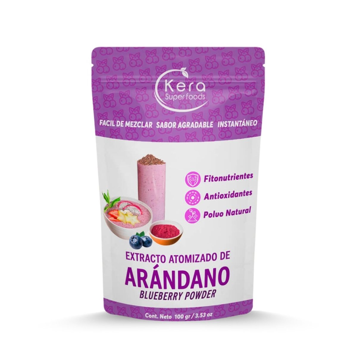 KERA SUPERFOODS - ARANDANO EN POLVO ATOMIZADO 100GR - KERA SUPERFOODS
