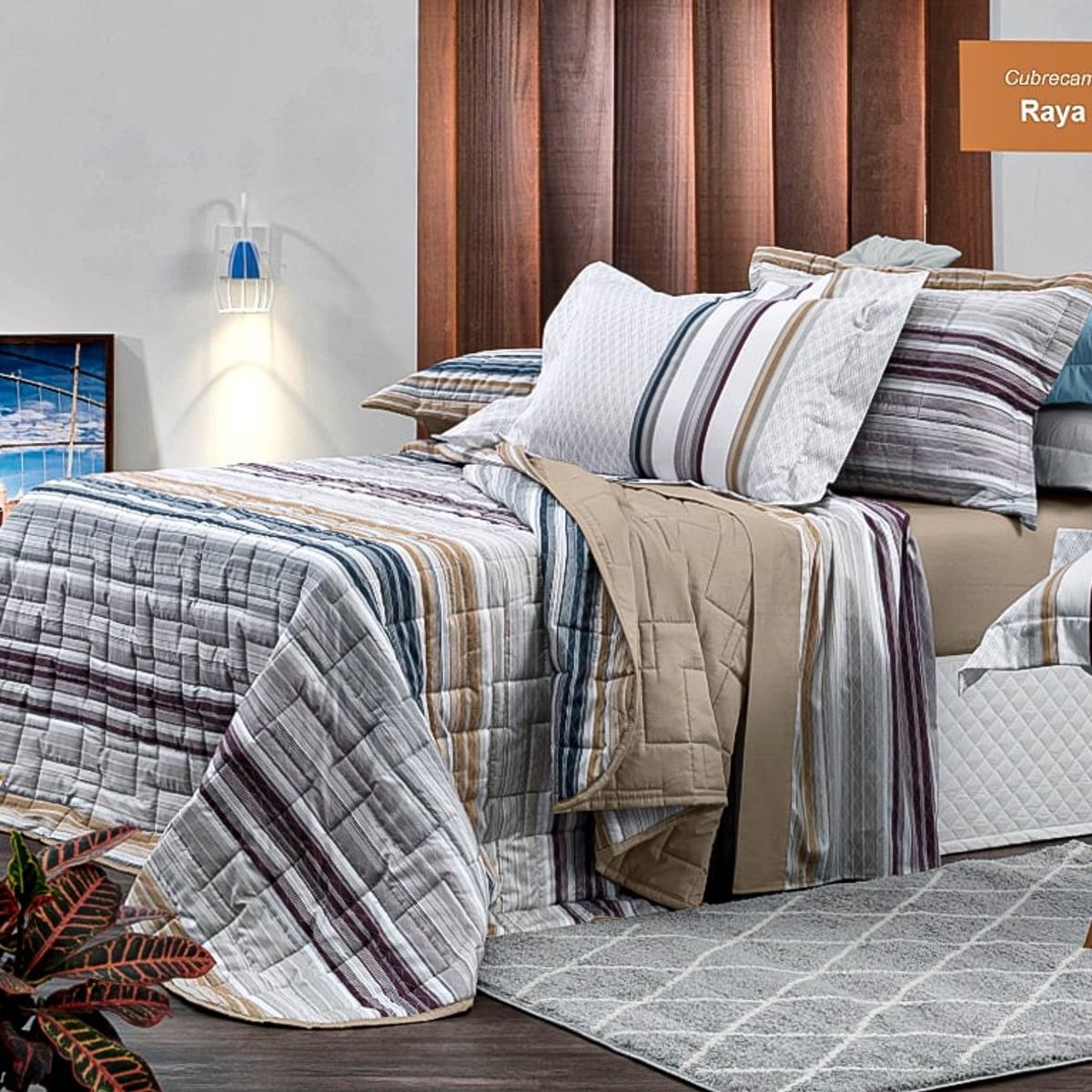 ALTENBURG - Cubrecama + Sábanas  100% Algodón Pima 200 Hilos Queen - CLASICO