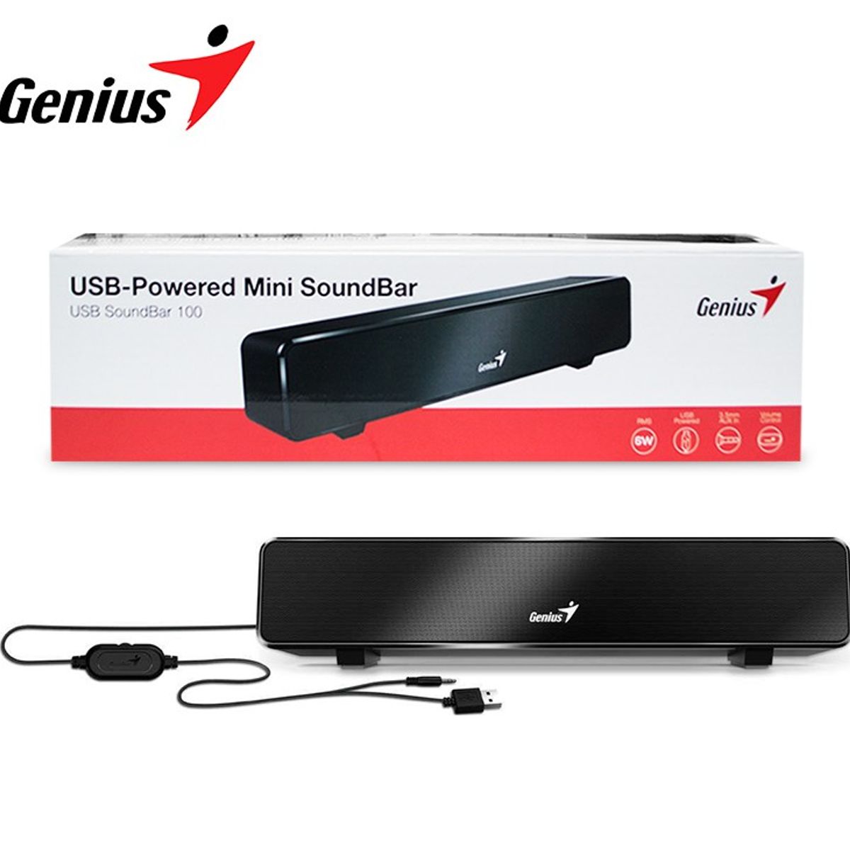 GENIUS - PARLANTE GENIUS SOUND BAR 100 MINI 6W USB BLACK