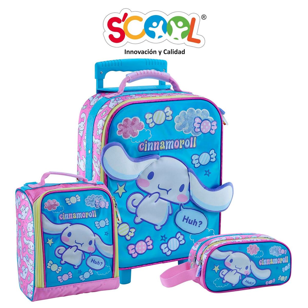 SCOOL - SET MALETA SCOOL MAGIC PREMIUM GDE TELA CINNAMOROL