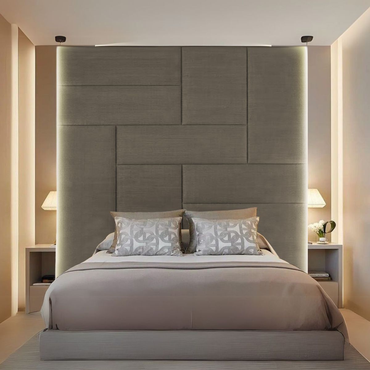 BARAKA HOME - Cabecera Arhus Queen - Beige Claro