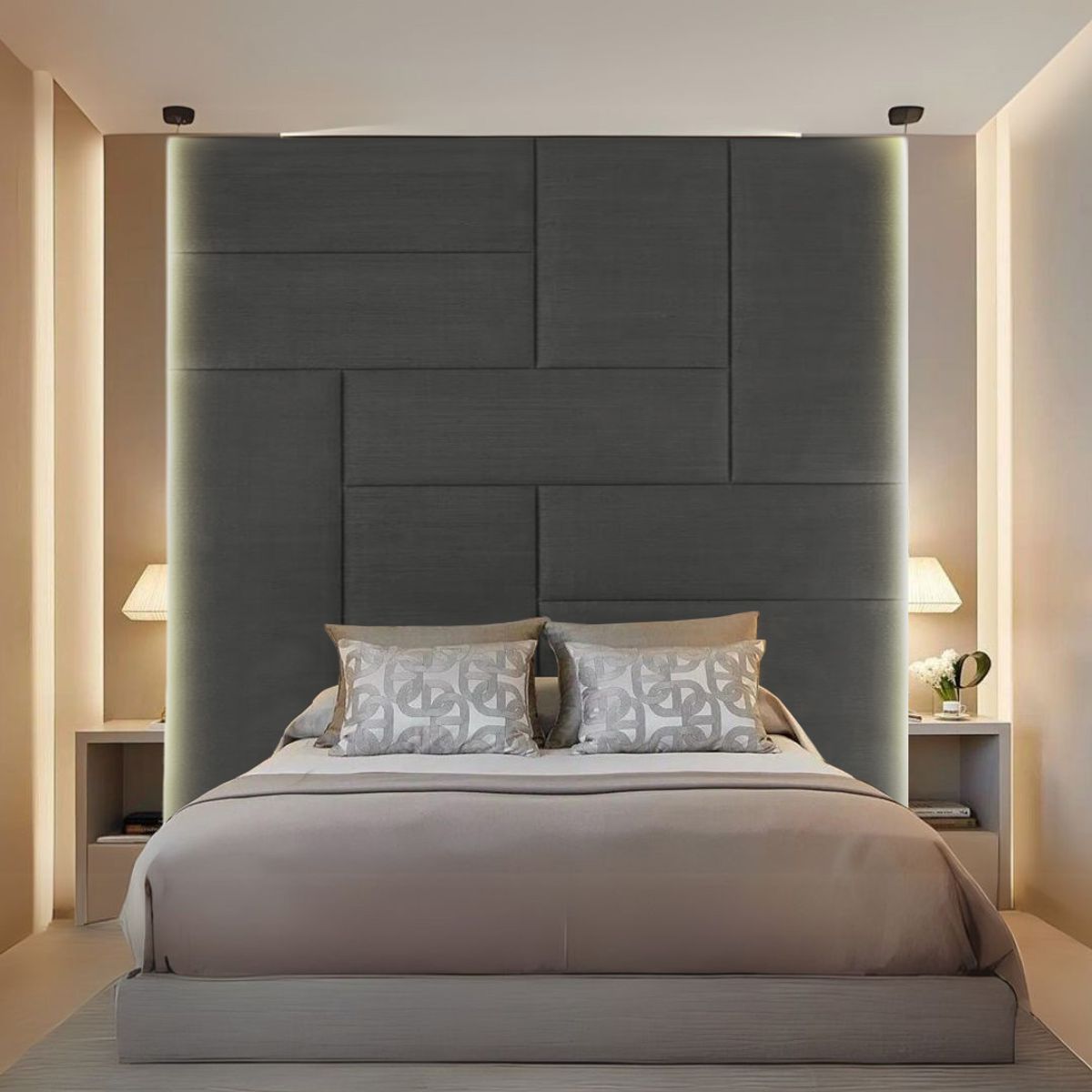 BARAKA HOME - Cabecera Arhus Queen - Gris Oscuro