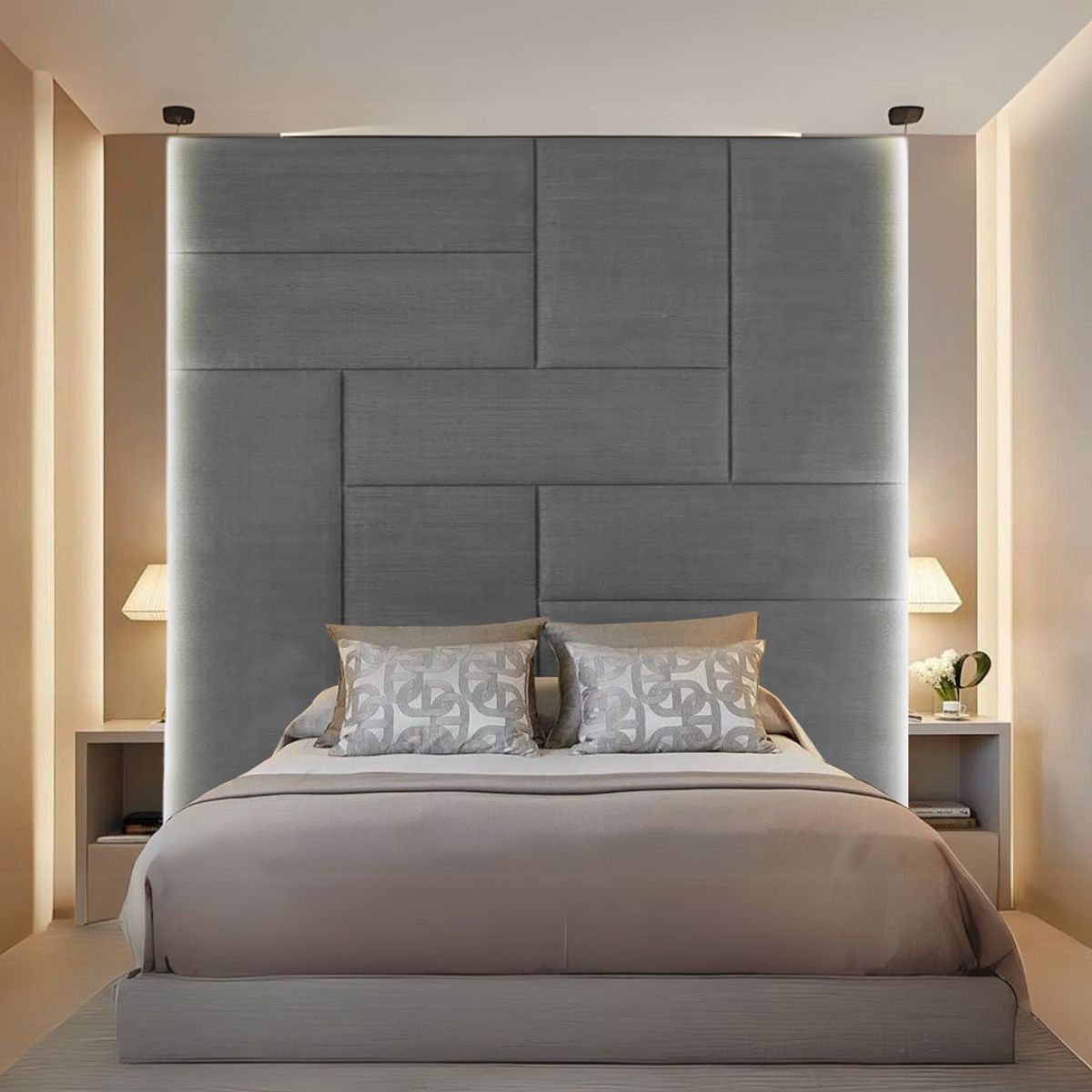 BARAKA HOME - Cabecera Arhus Queen - Gris Claro