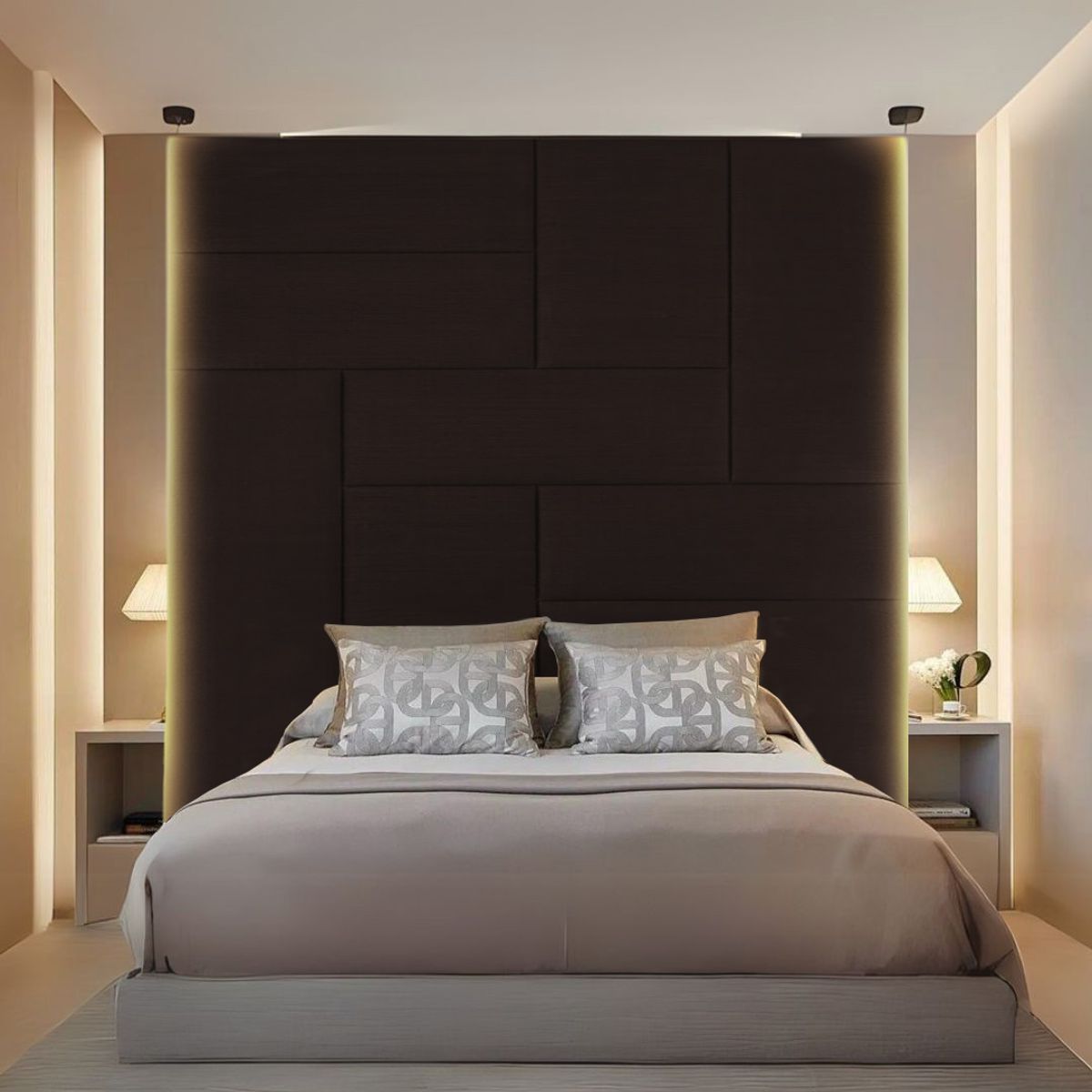 BARAKA HOME - Cabecera Arhus Queen - Chocolate