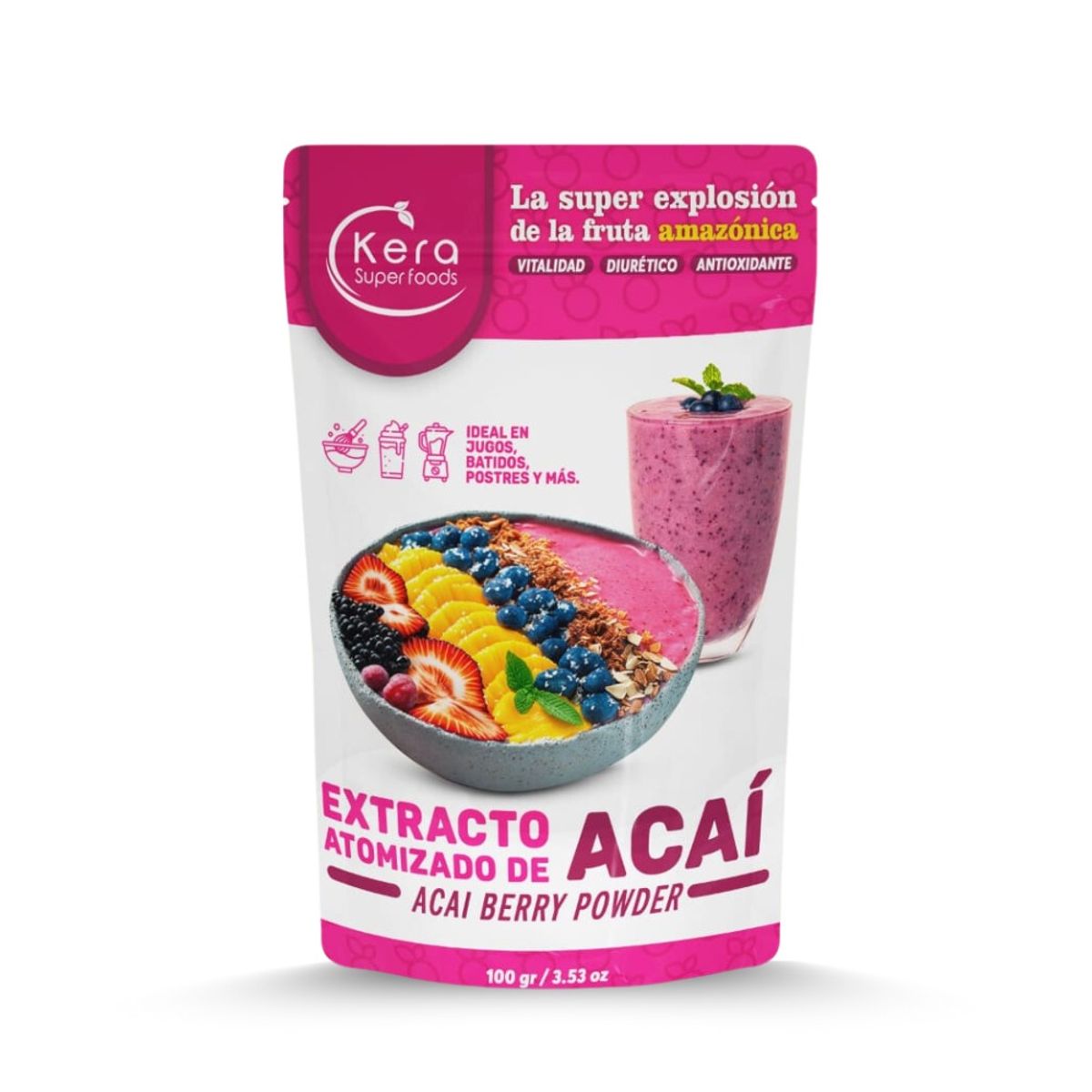 KERA SUPERFOODS - ACAI EN POLVO ATOMIZADO 100GR - KERA SUPERFOODS