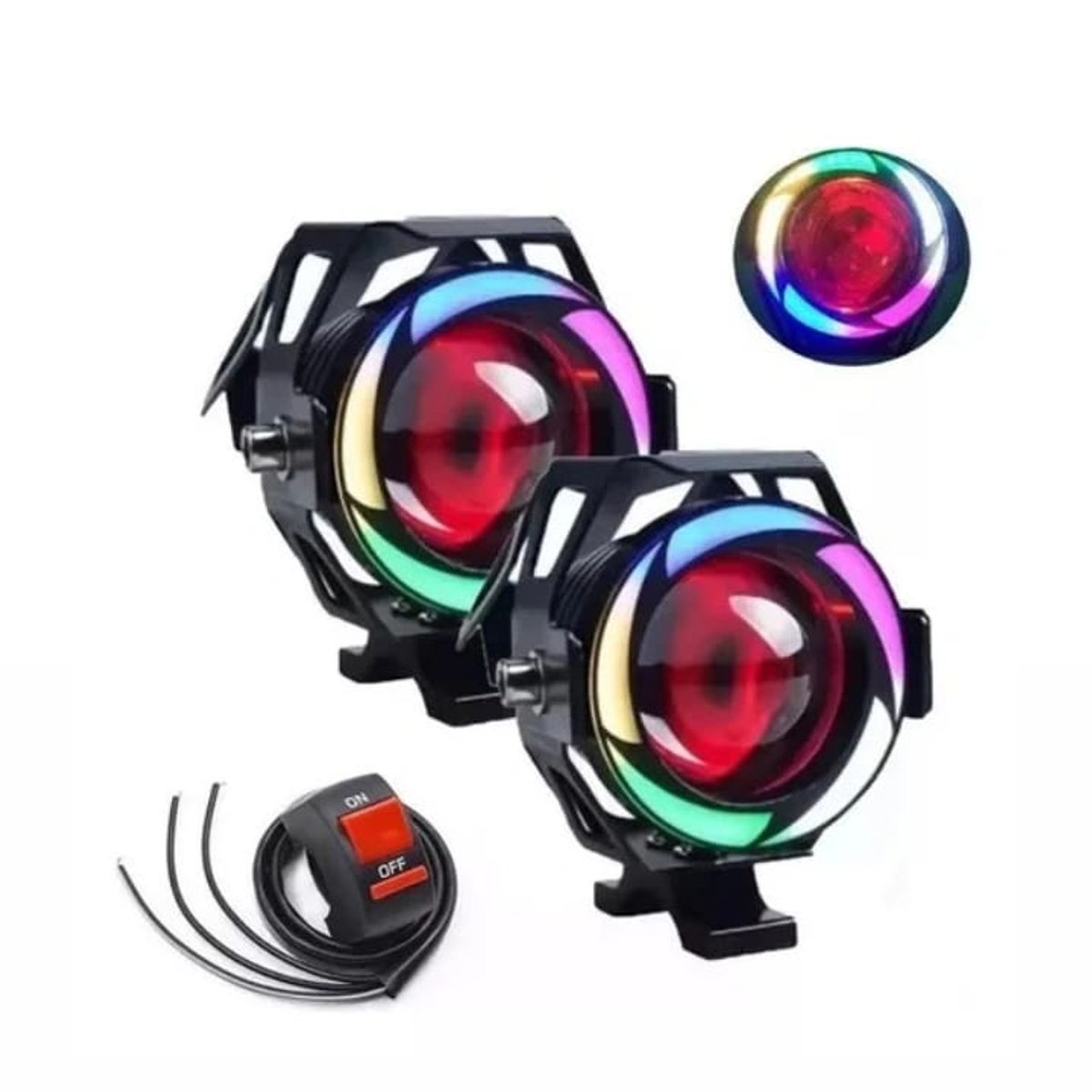 GENERICO - Focos Niebla Ojo Ángel Estrobos Leds Moto Luces Kit De Faros