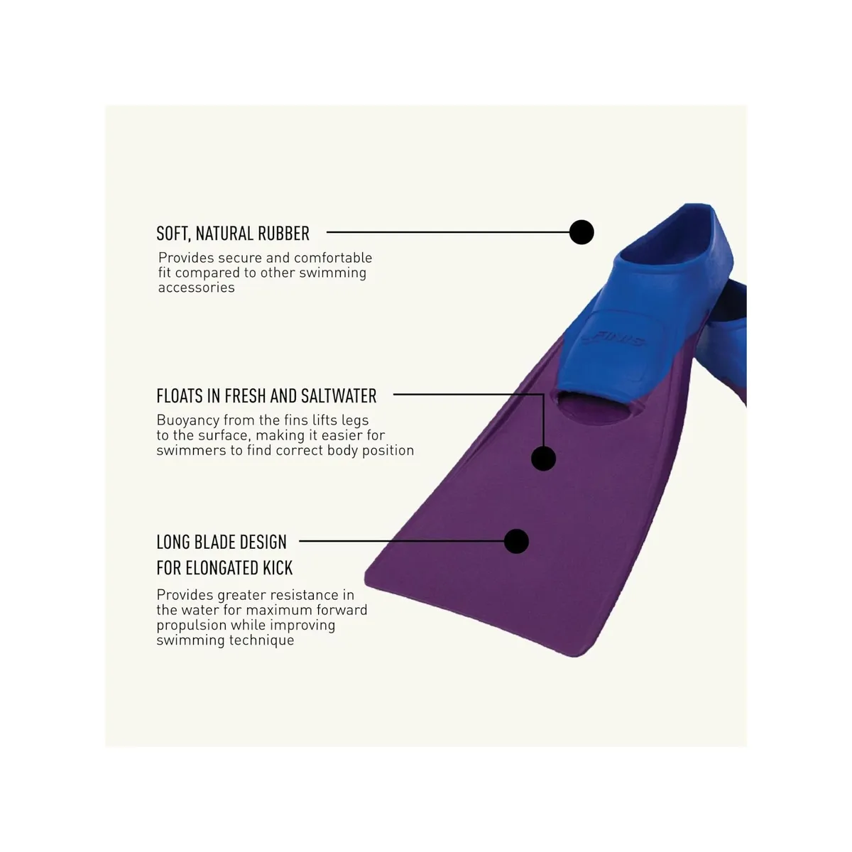 FINIS - Aletas Finis Flotantes largas Junior Blue Purple XXXXS24-26