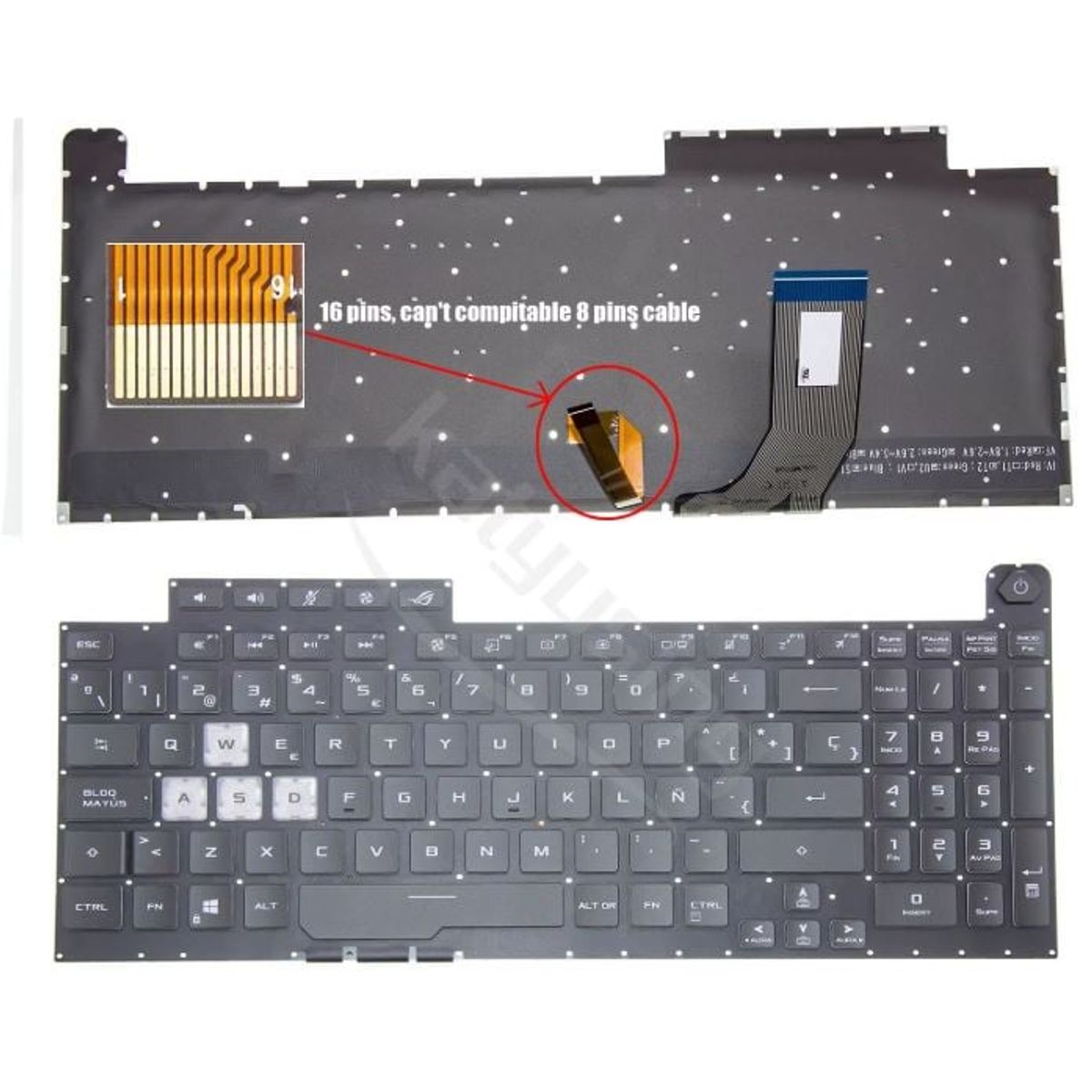 DISEÑO ORIGINAL - TECLADO PARA ASUS ROG STRIX G17 G731 G731G G731GT G731GU G712LU