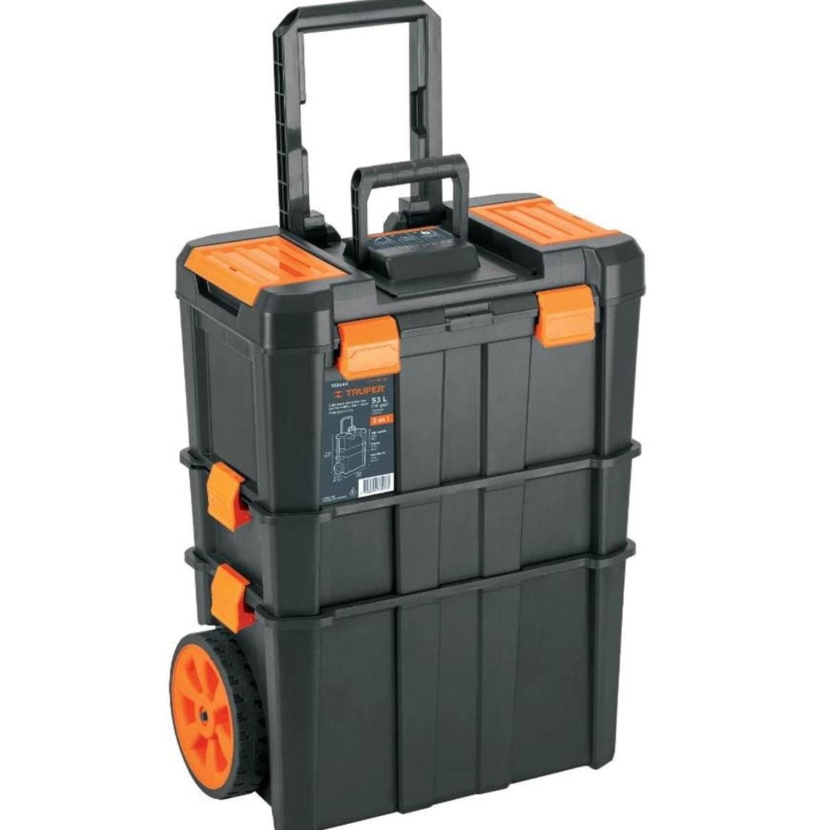 TRUPER - Caja para herramientas 3 en 1 desmotable con Ruedas TRUPER
