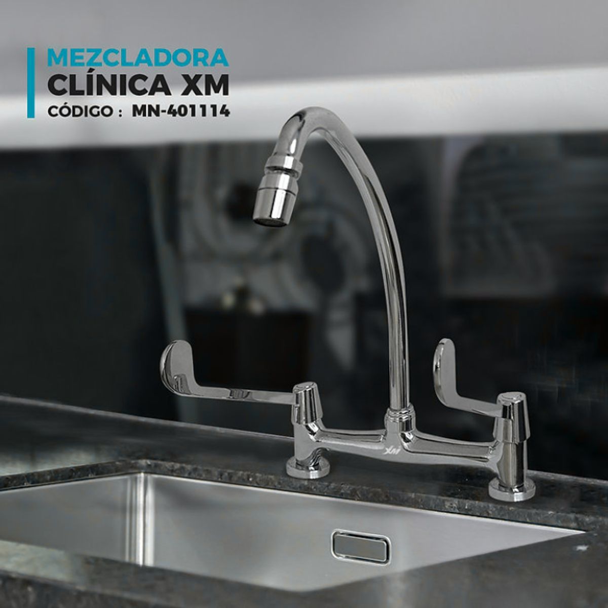 XM - MEZCLADORA HOSPITALARIA CROMADO MN - 401114