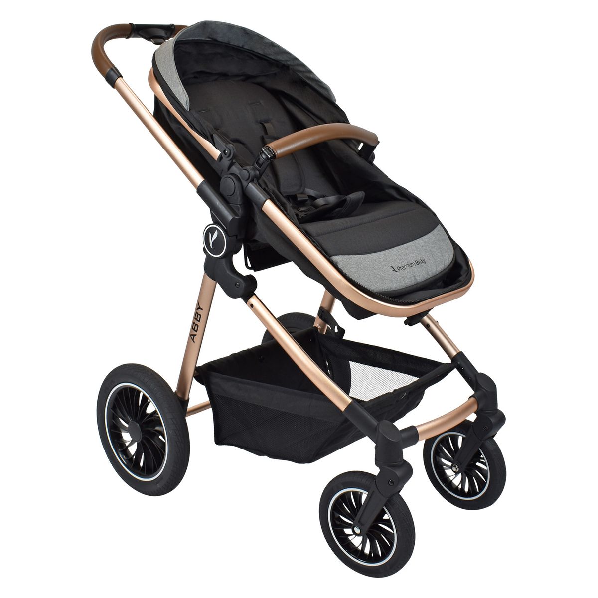 PREMIUM BABY - Coche Cuna Para Bebé Tipo Moises Premium Baby Abby Negro