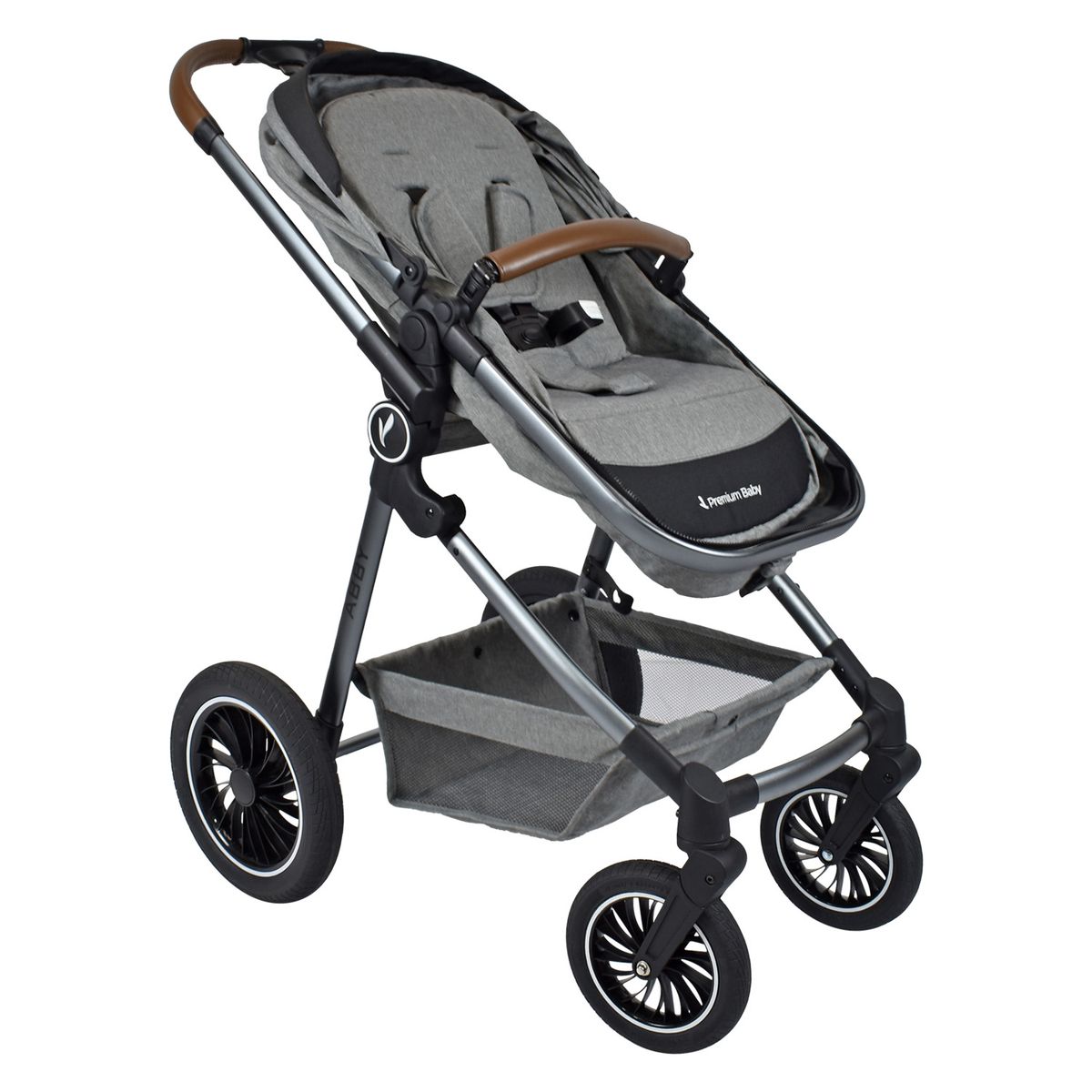 PREMIUM BABY - Coche Cuna Para Bebé Tipo Moises Premium Baby Abby Gris
