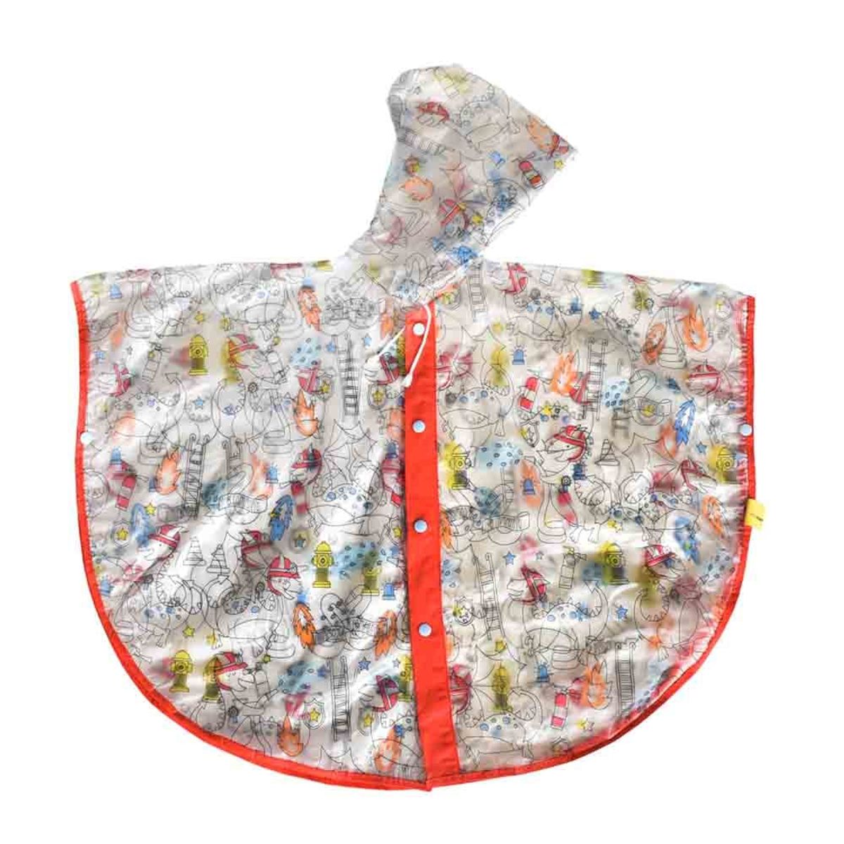 GENERICO - PONCHO IMPERMEABLE CON CAPUCHA BOMBERITO PARA NIÑOS UNISEX