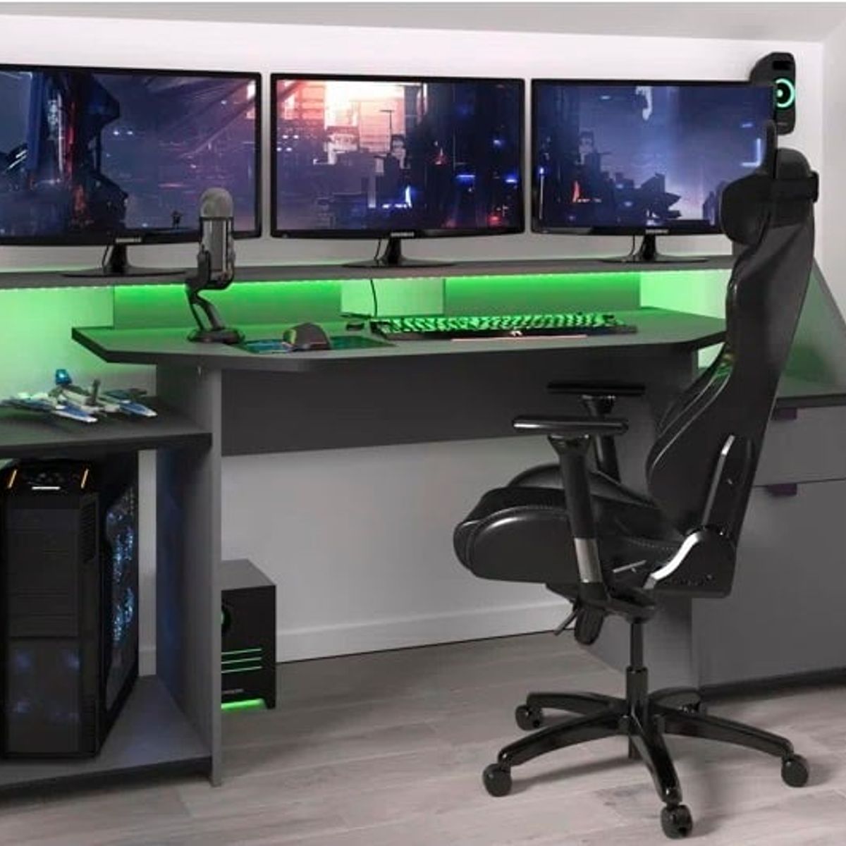 GENERICO - Escritorio Gamer Sabo Moderno - Gris Oscuro