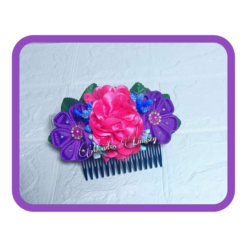 GENERICO - Tocado Flores Peineta- Moñitos Lindsey