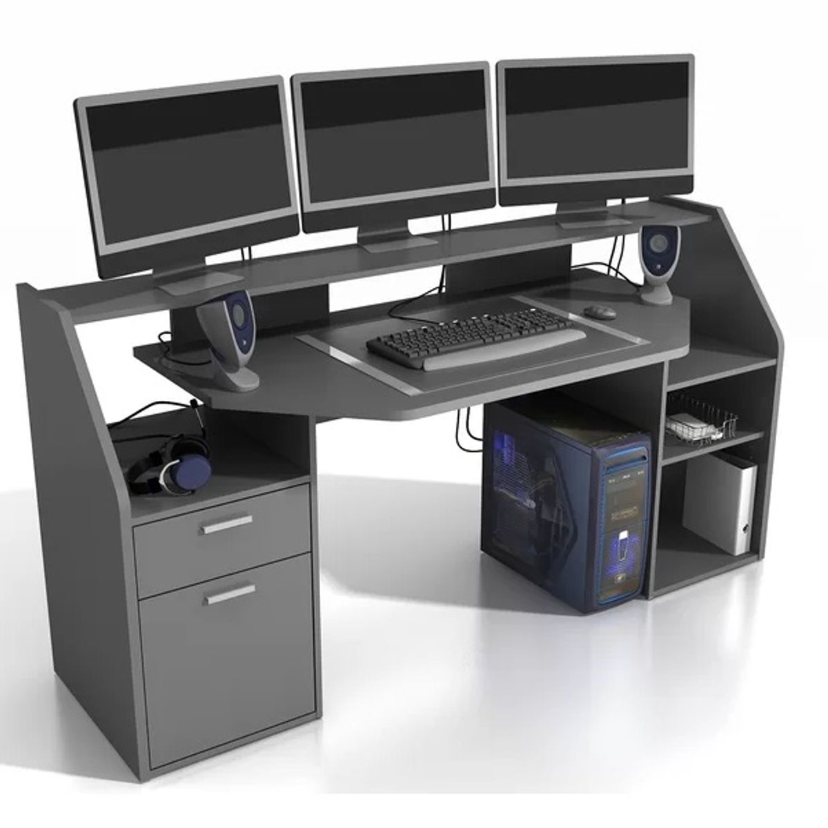 GENERICO - Escritorio Gamer Brook Moderno - Negro