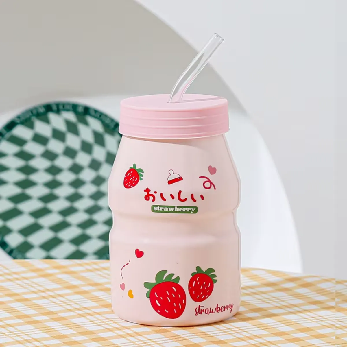 GENERICO - TAZA DE CERÁMICA ESTILO COREANO - STRAWBERRY