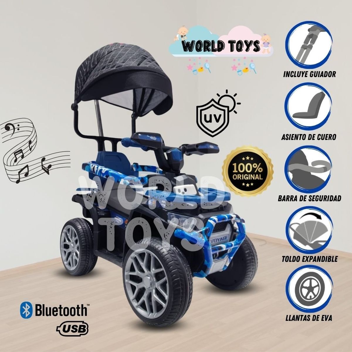 CONFORT - Correpasillo a Batería «TERRA FORCE» con Bluetooth Blue
