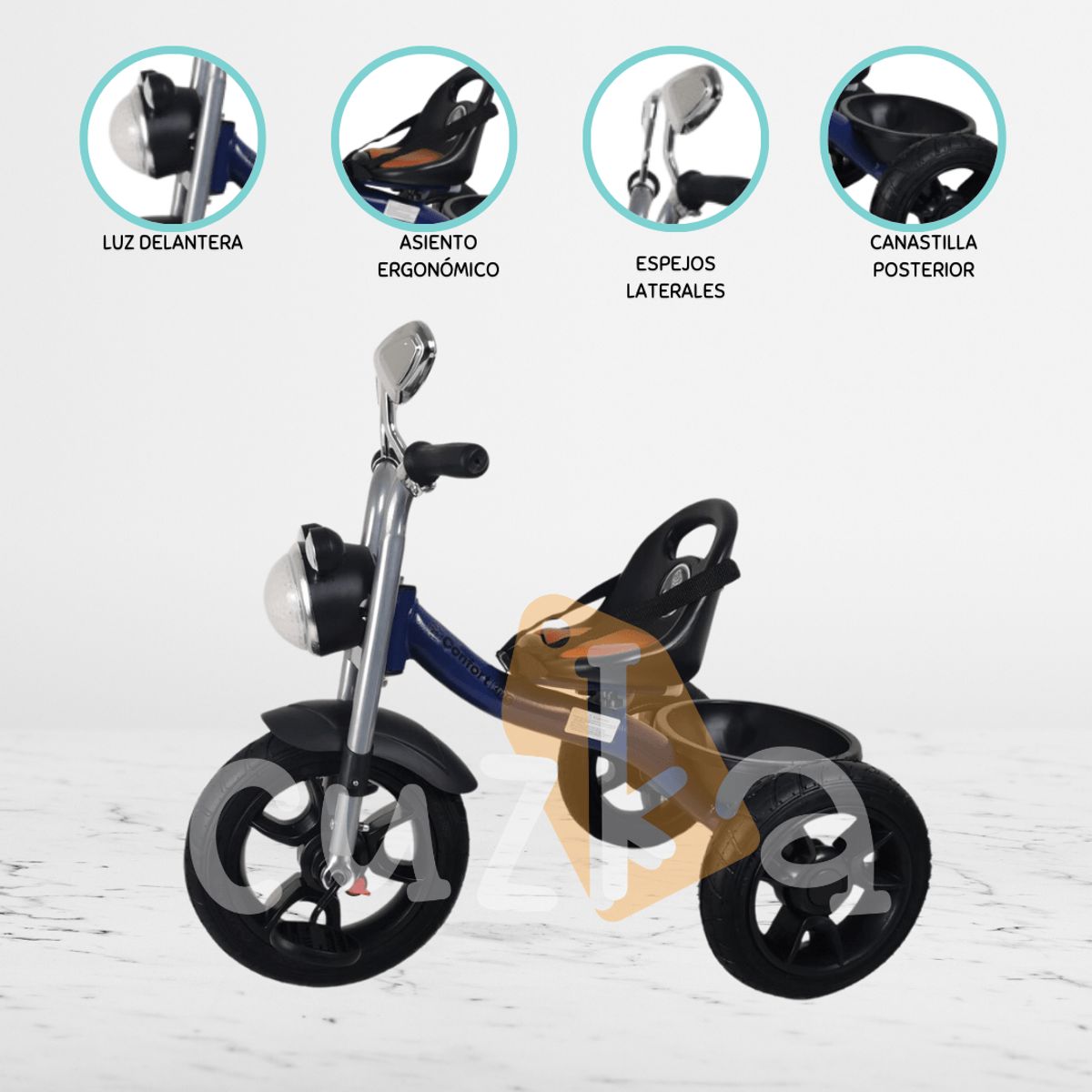 CONFORT KID'S - Triciclo Chavito para Niños «HARLEY» Blue