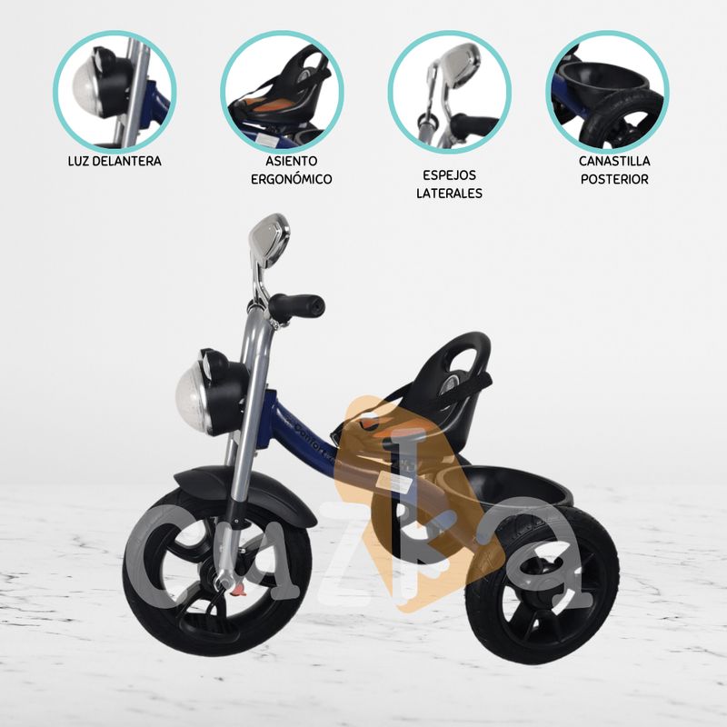 CONFORT KID'S - Triciclo Chavito para Niños «HARLEY» Blue