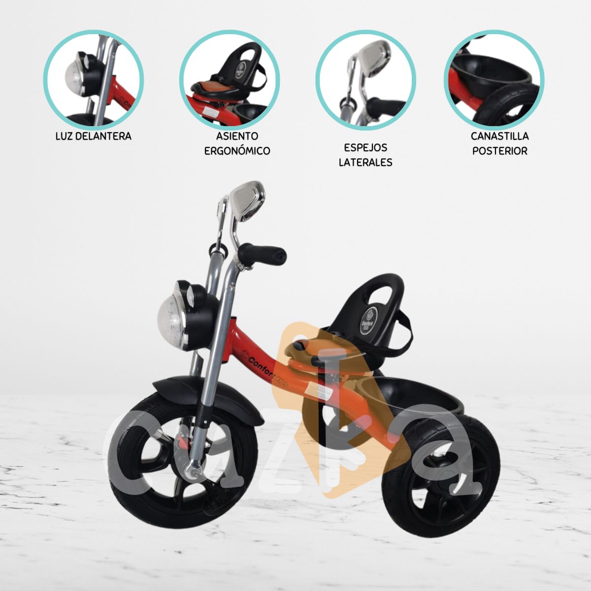 CONFORT KID'S - Triciclo Chavito para Niños «HARLEY» Red