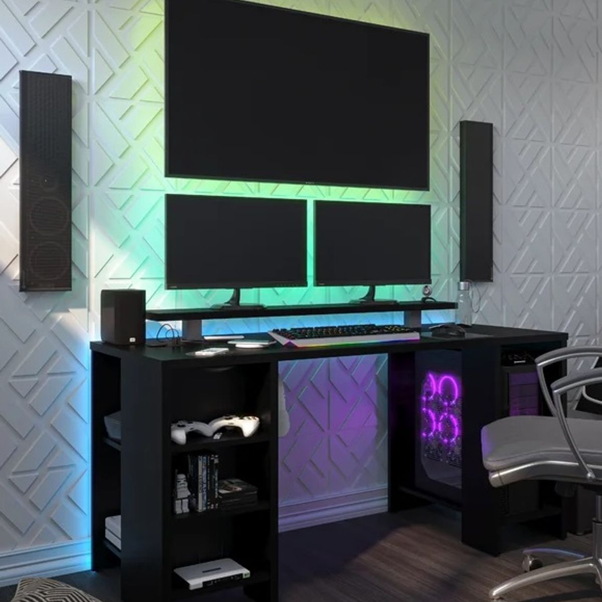 GENERICO - Escritorio Gamer Nico Robin Moderno - Negro