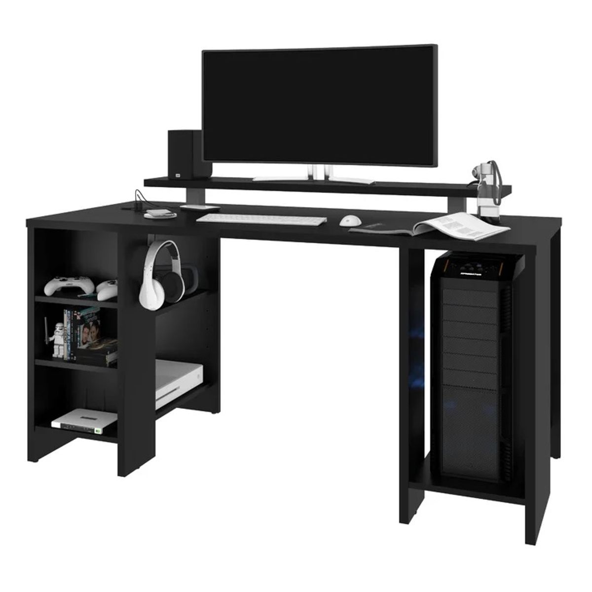 GENERICO - Escritorio Gamer Nico Robin Moderno - Negro