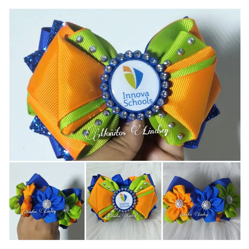 GENERICO - Moñera Escolar Innova  + Dona Cabello niña  - Moñitos Lindsey