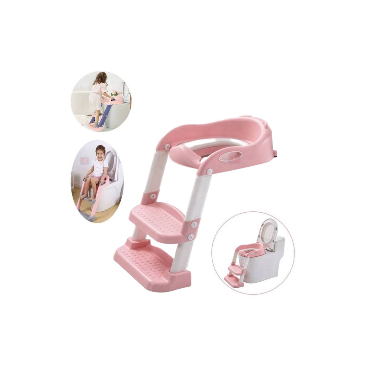 OEM - Asiento De Entrenamiento Escalonado Para Inodoro Rosado