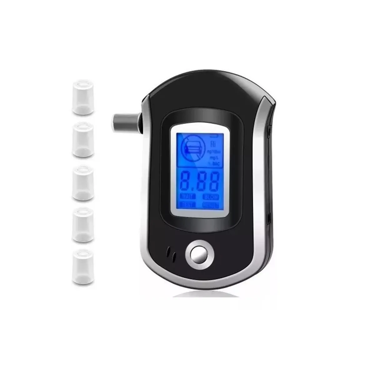 OEM - Alcoholimetro Digital Con Pantalla Lcd Con 5 Boquillas