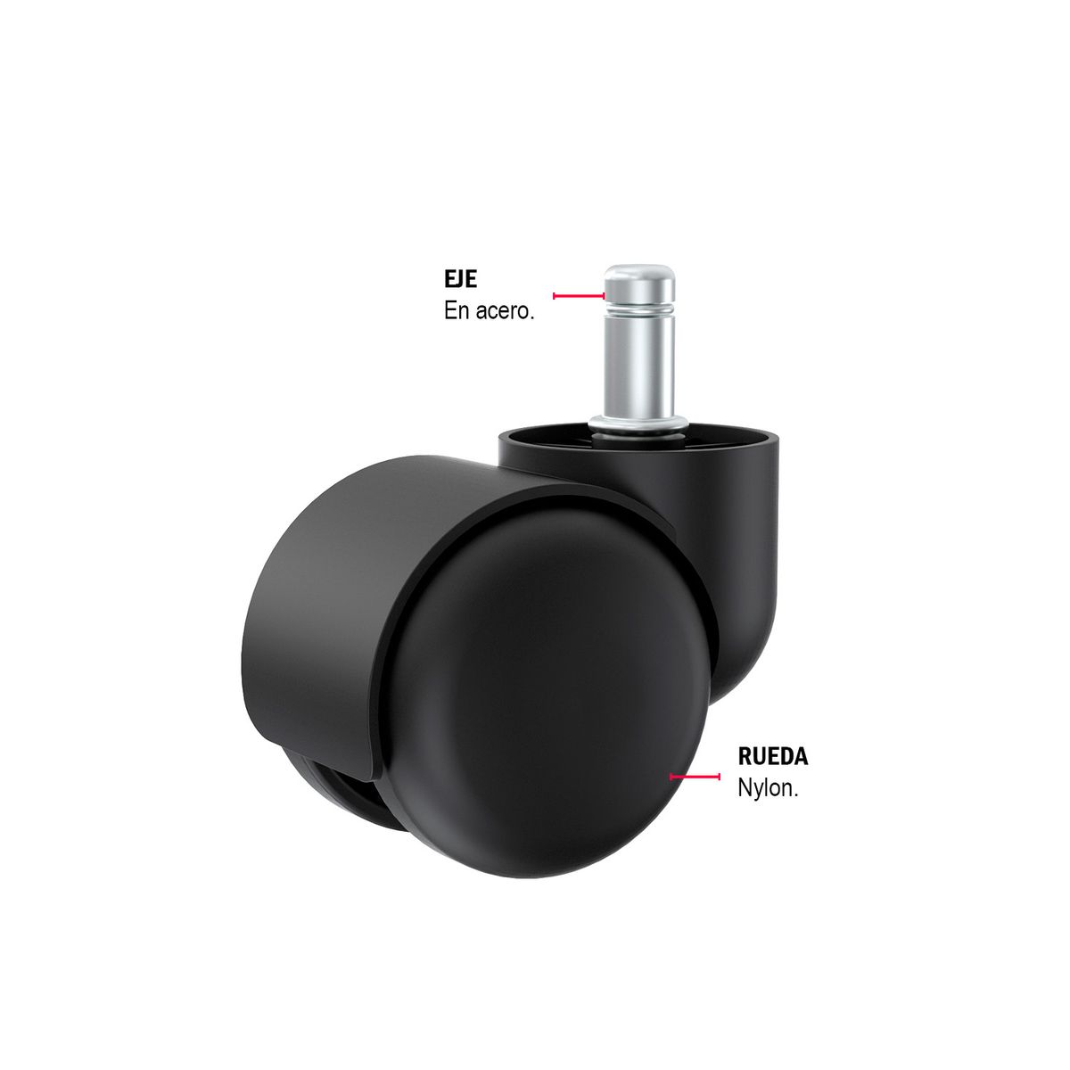 OFIDEAS - Ruedas Garruchas Nylon Para Sillas Giratorias x5 Unid Ofideas