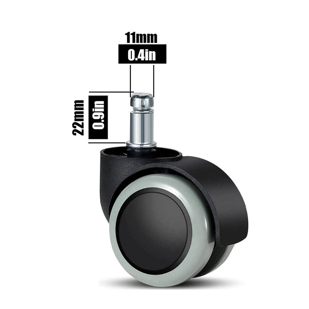 OFIDEAS - Pack 5 Ruedas Garruchas Giratorias Para Sillas Pu 50 Mm Ofideas