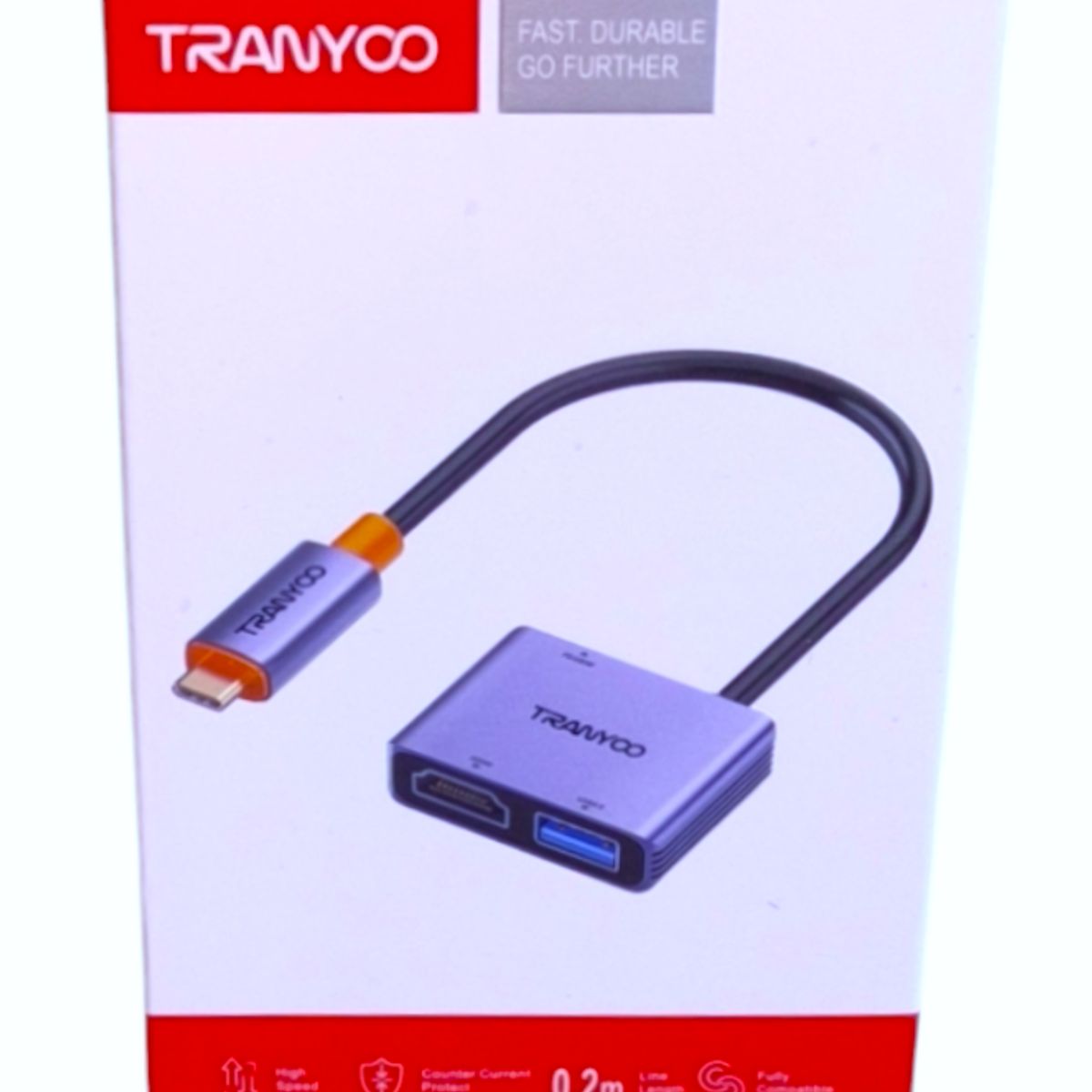 TRANYOO - Adaptador Tipo C 3 en 1: HDMI + USB3.0 + Tipo C