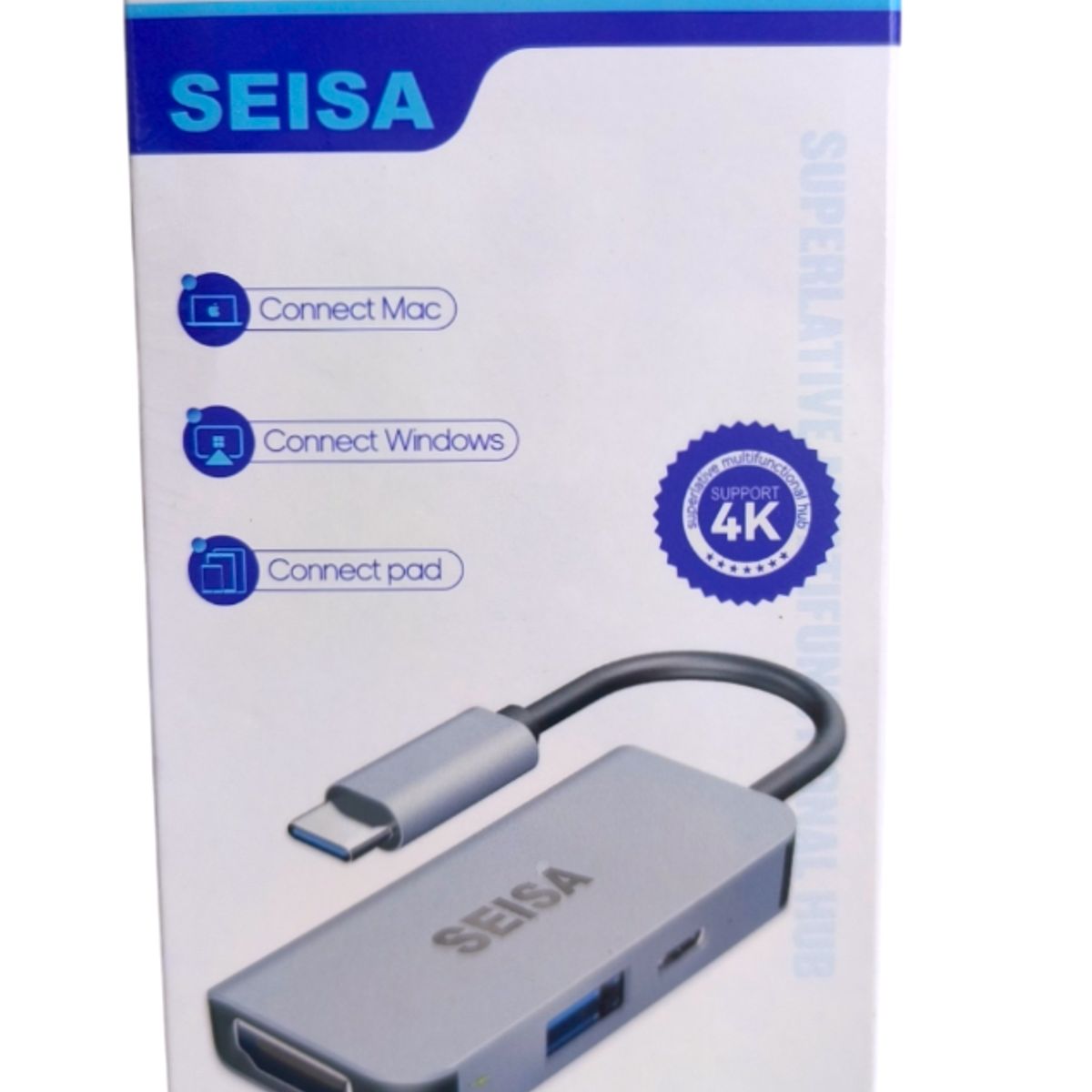 SEISA - Convertidor 3 en 1: Tipo-C a HDMI + USB3.0 + PD