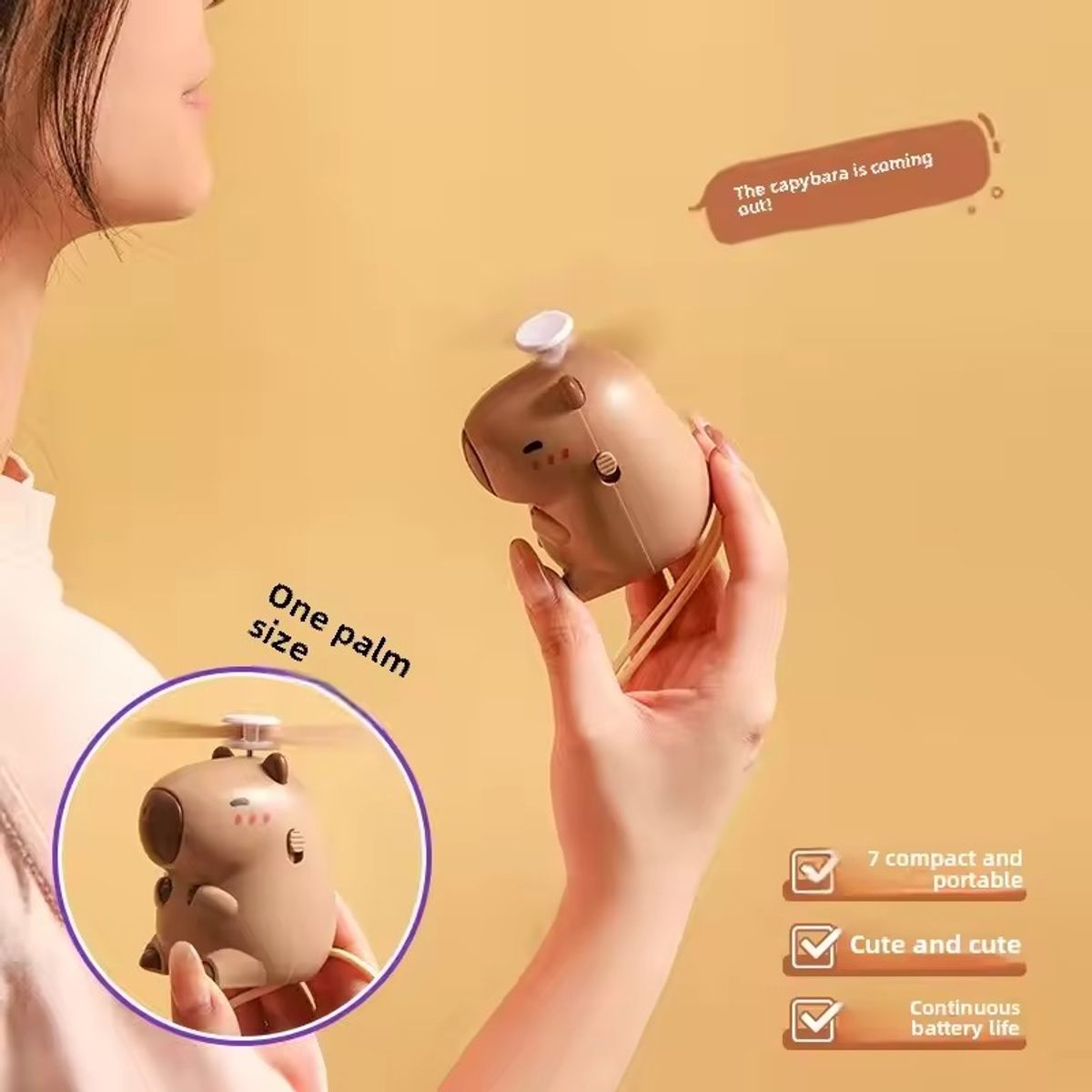 GENERICO - VENTILADOR CAPIBARA PORTATIL